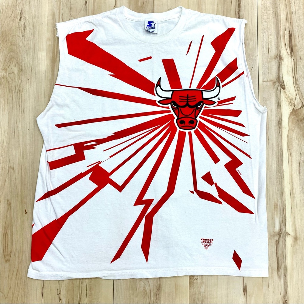 Vintage STARTER Chicago Bulls shockwave sleeveless shirt size Large